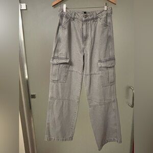 Women's Gray Cargo Jeans